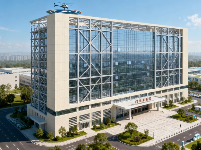 Höghus prefabricerad sjukhusbyggnad i metall