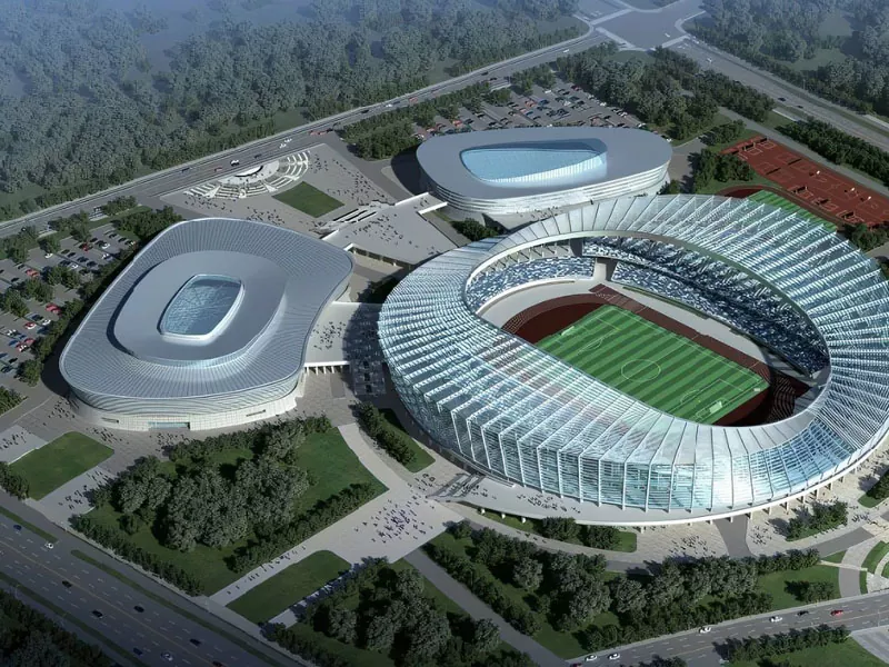 Stålstruktur för sportcenterkomplex